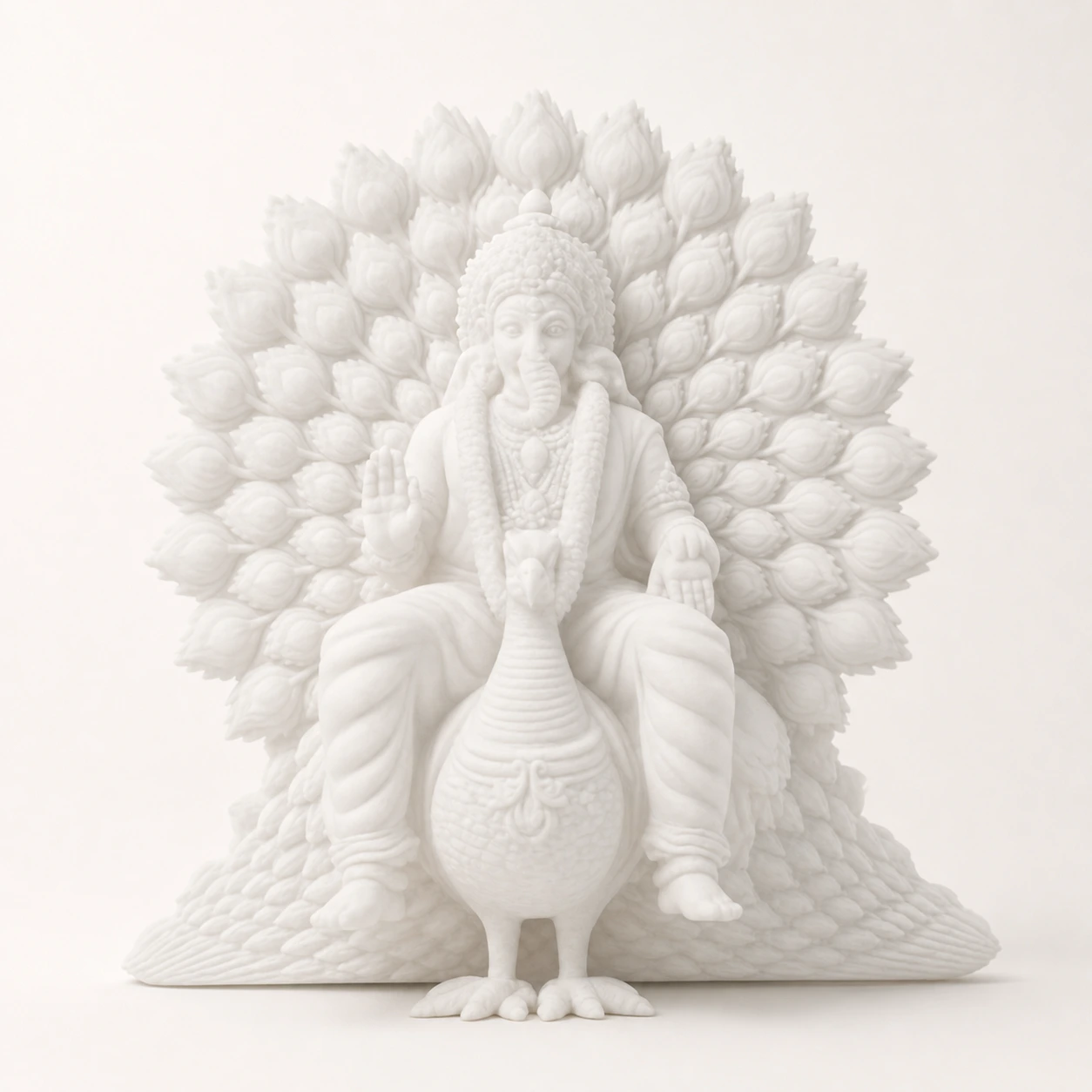 White Ganesha custom relief